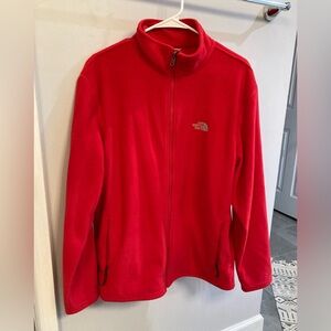 The North Face mens red fleece full zip up size large